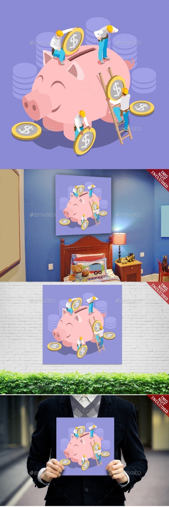 Saving Money Concept Isomeric - People Characters