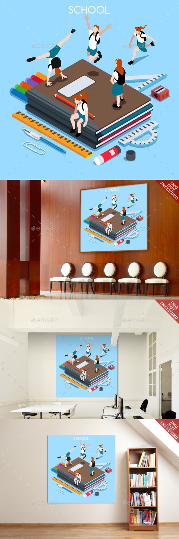 School Set 04 People Isometric - People Characters