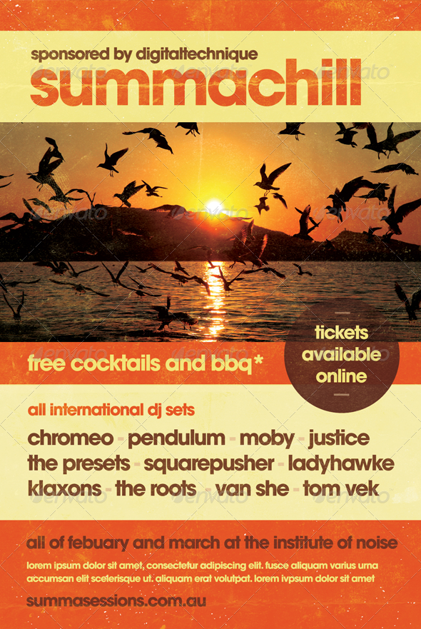 Summachill - Summer Flyer Template - Clubs & Parties Events