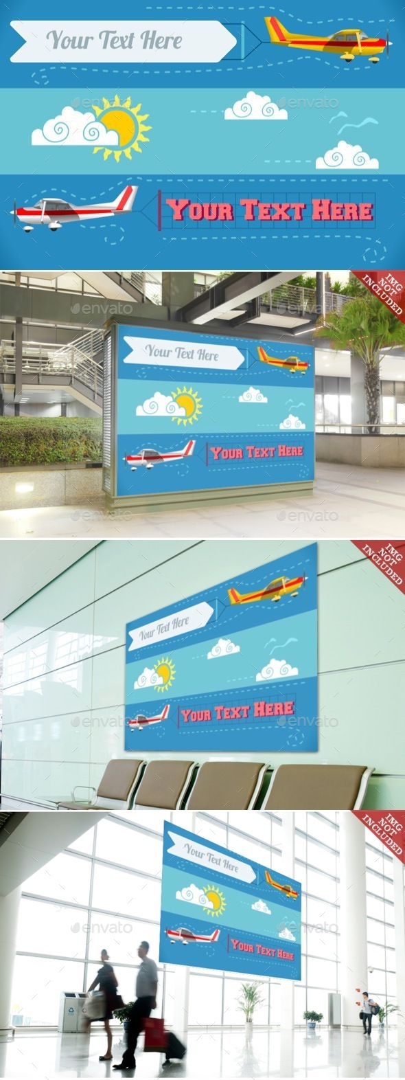 Airplane Banner Vehicle 2D - Objects Vectors