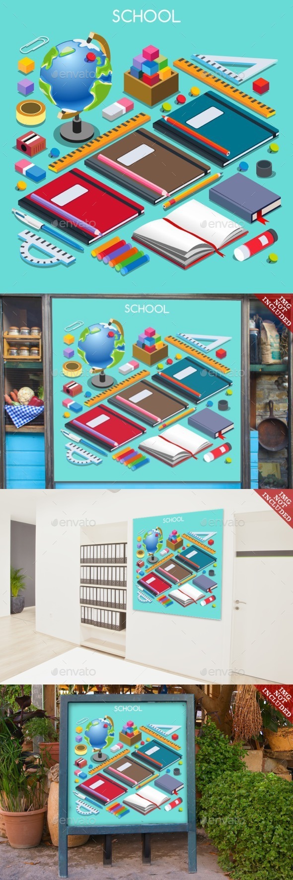 School Set 07 People Isometric - Objects Vectors