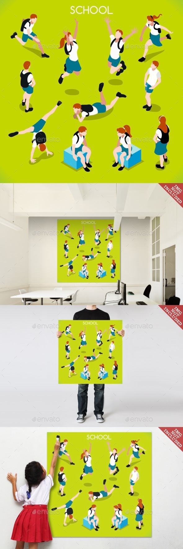 Students Set 01 People Isometric - People Characters