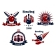 Bowling Game Emblems With Strike 