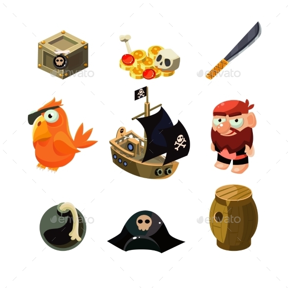 Pirate Set Vector Illustration Pirate Set Vector Illustration