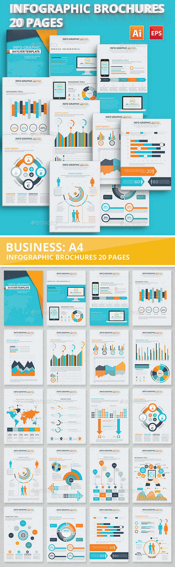 20 Pages Info Graphic Elements Design 20 Pages Info Graphic Elements Design