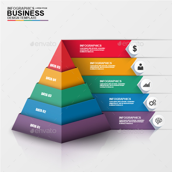 Abstract 3D Digital Business Pyramid Infographic Abstract 3D Digital Business Pyramid Infographic