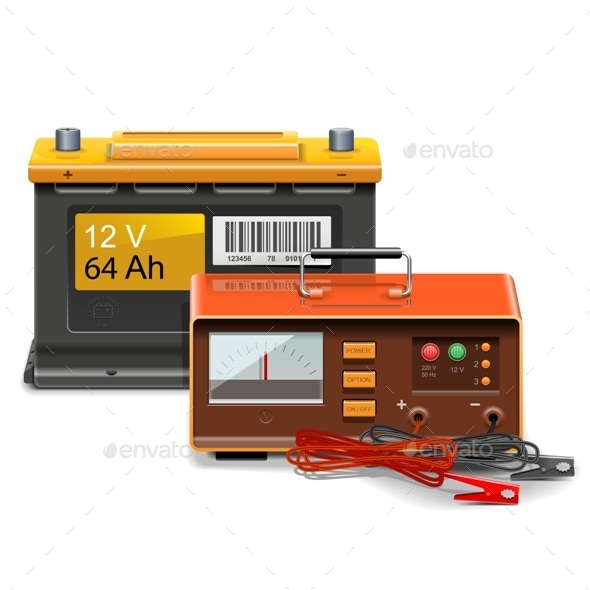 Car Battery Charge Concept - Man-made Objects Objects