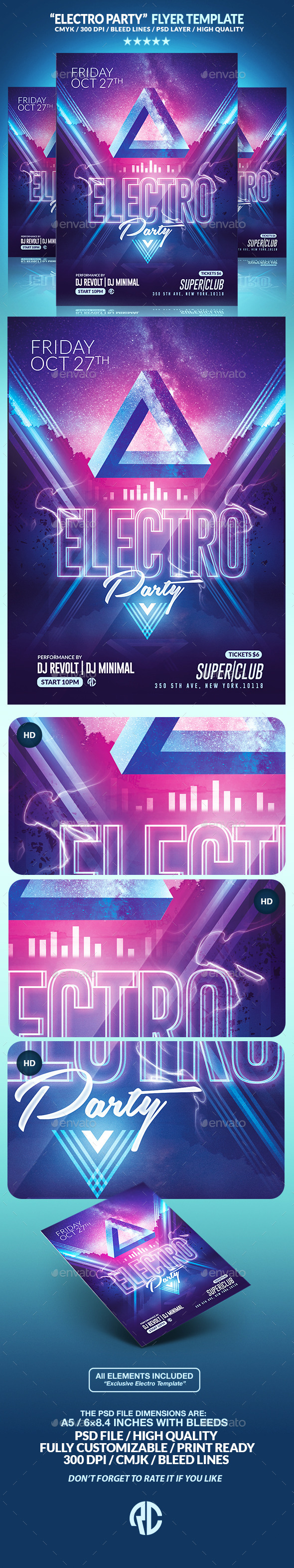 Minimal Electro Flyer - Events Flyers