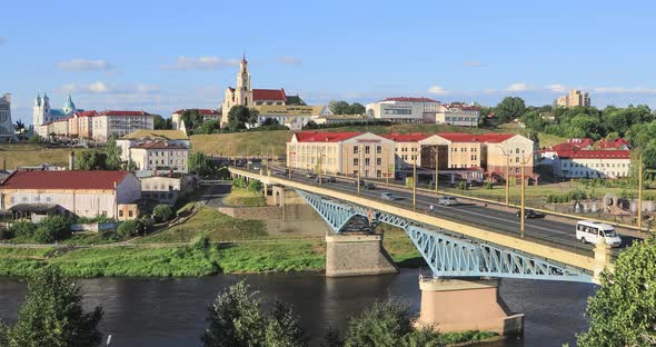 View of Grodno with Bridge Over Neman River