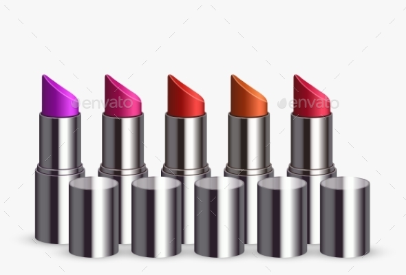 Modern Lipstick Set on White Modern Lipstick Set on White