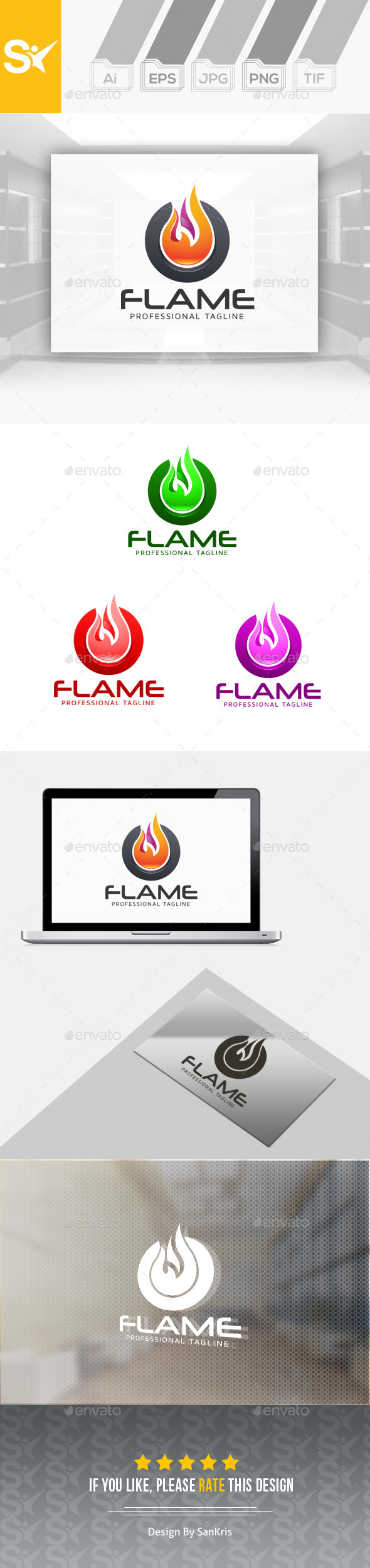 Flame Logo design - Symbols Logo Templates