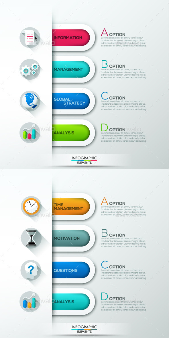 Modern Infographics Paper Template (2 Colors) - Infographics