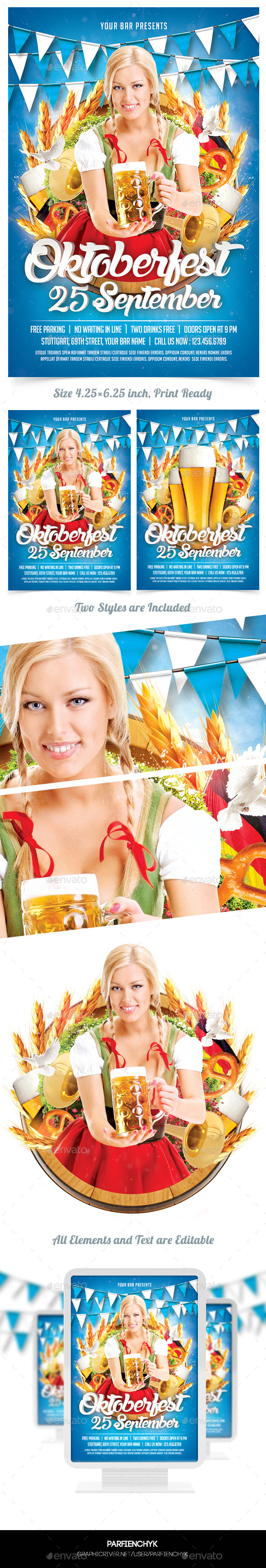 Oktoberfest Party Flyer Template - Clubs & Parties Events