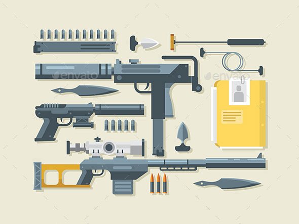 Set of Weapons - Man-made Objects Objects