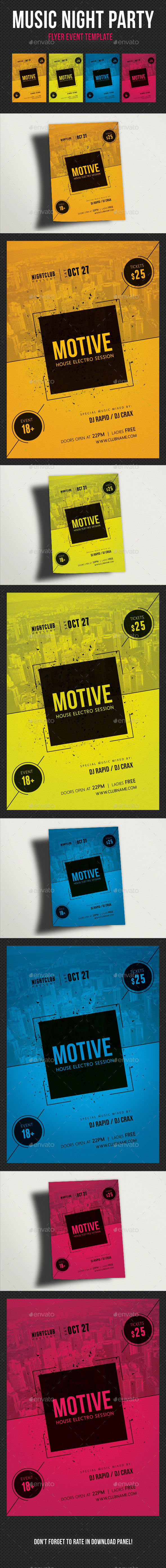 Music Night Party Flyer Template 22 - Clubs & Parties Events