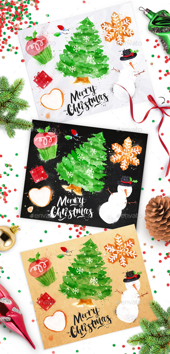 Set Christmas Tree - Christmas Seasons/Holidays
