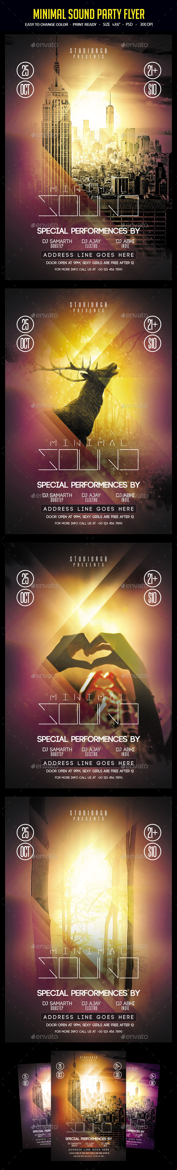 Minimal Sound Party Flyer - Clubs & Parties Events