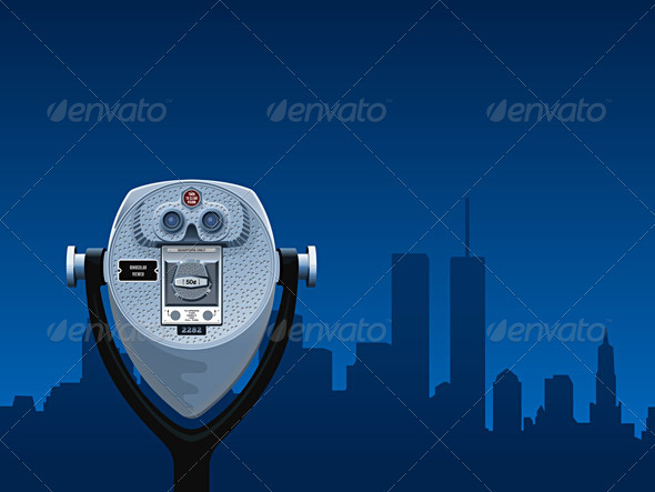 New York Skyline and Binocular Viewer