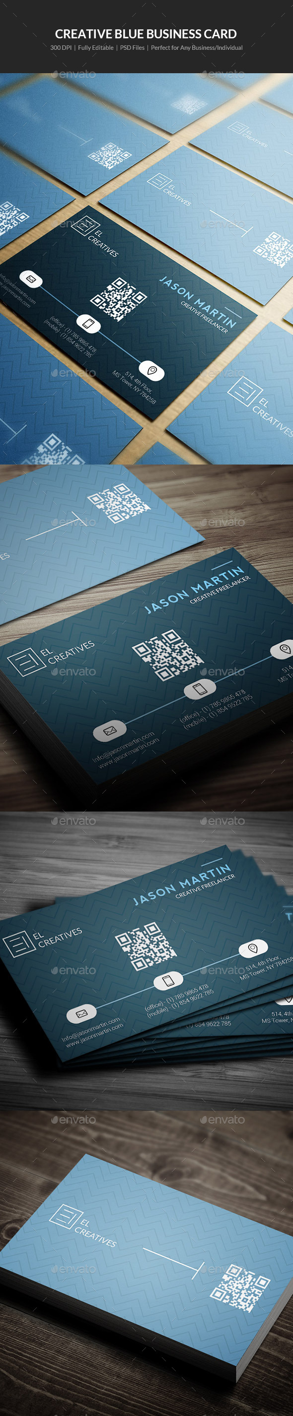 Creative Blue Business Card - 07 - Creative Business Cards