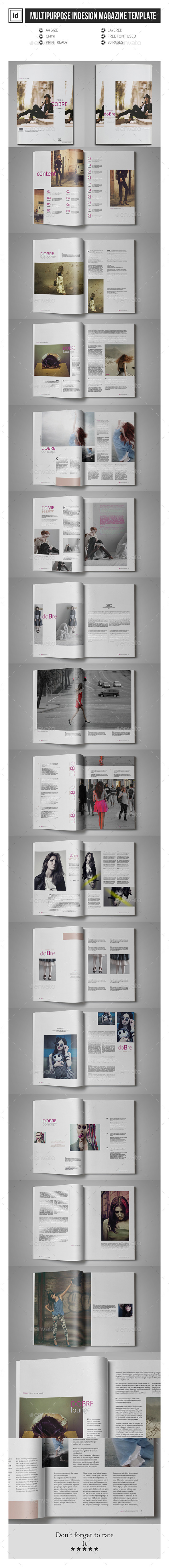 Multipurpose InDesign Magazine Template - Magazines Print Templates