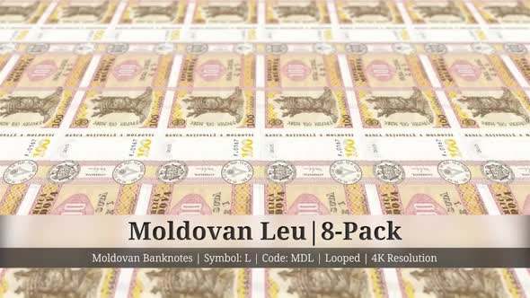Moldovan Leu | Moldova Currency - 8 Pack | 4K Resolution | Looped alt