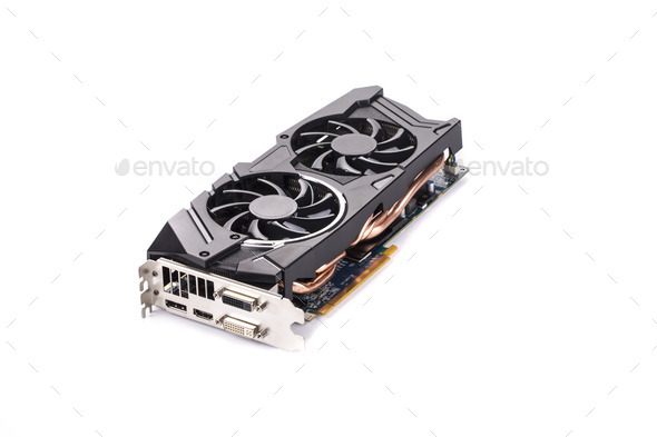 Graphics card isolated on white background - Stock Photo - Images