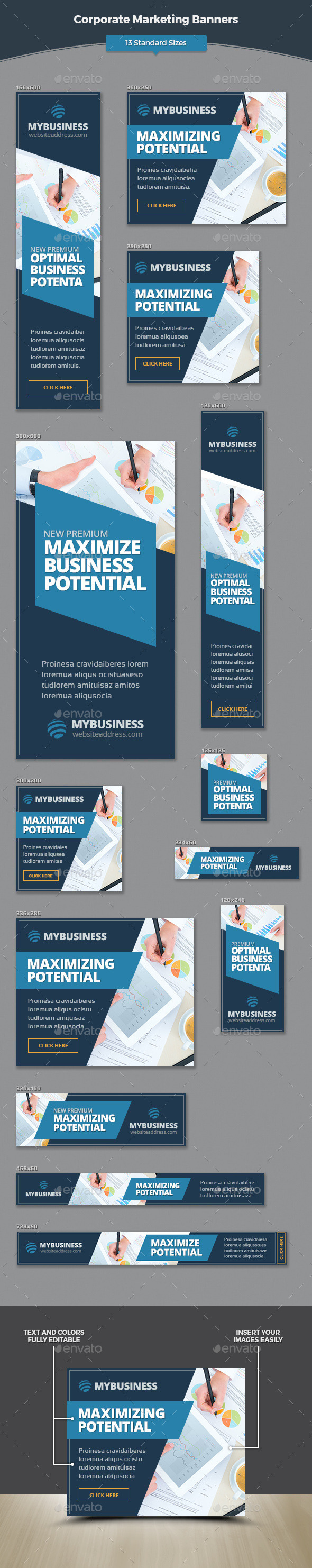 Corporate Marketing Banners - Banners & Ads Web Elements