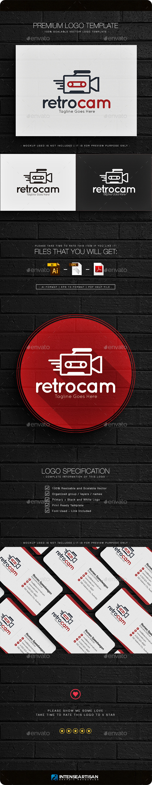 Retro Cam Logo - Objects Logo Templates