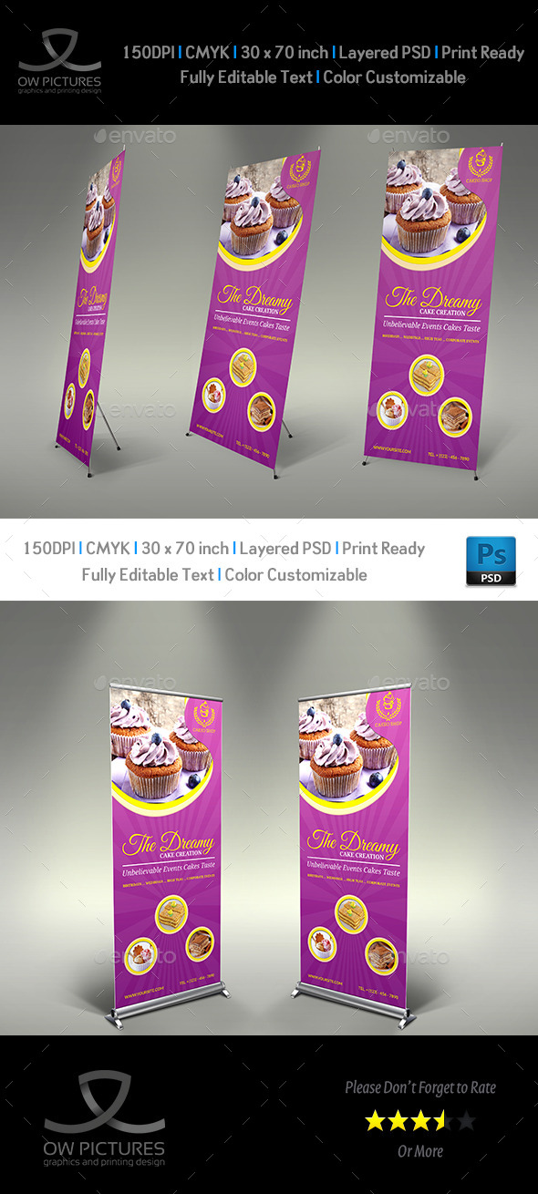 Cake Signage Rollup Banner Template Vol.4 Cake Signage Rollup Banner Template Vol.4