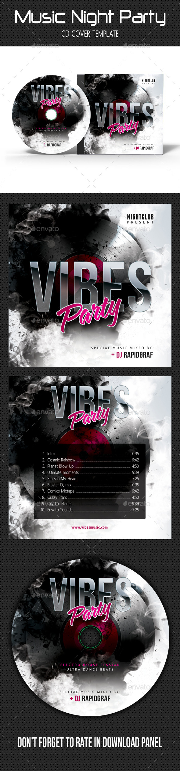 Music Night Party CD Cover 17 - CD & DVD Artwork Print Templates