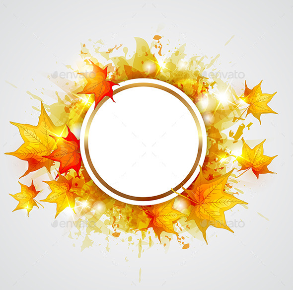 Maple Leaves and Round Label - Seasons Nature