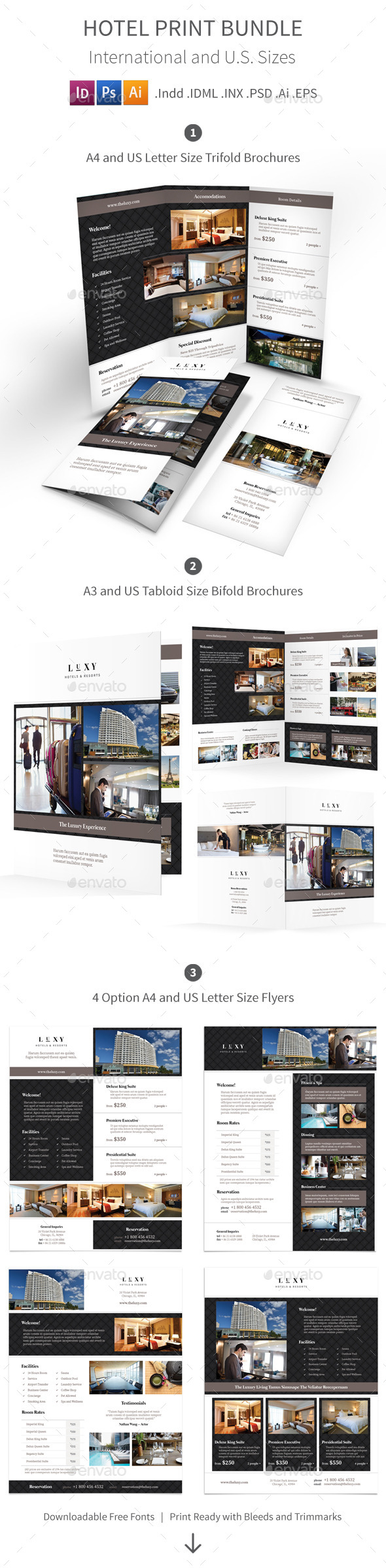 Hotel Print Bundle - Informational Brochures