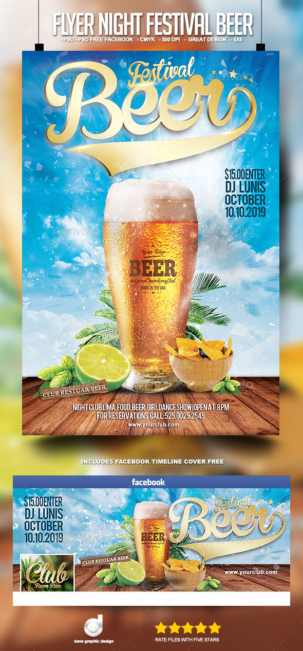 Flyer Night Festival Beer - Clubs & Parties Events