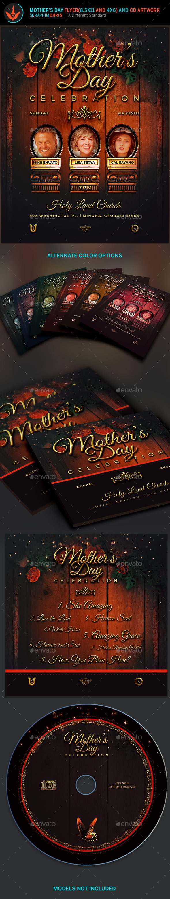 Mother's Day Celebration Flyer and CD Cover - Church Flyers