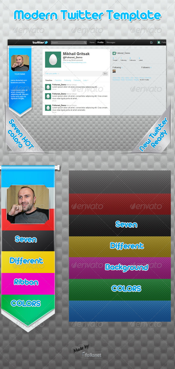 Modern Twitter Background - Miscellaneous Web Elements