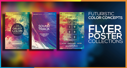 FUTURISTIC COLORFUL CONCEP FLYER POSTERS