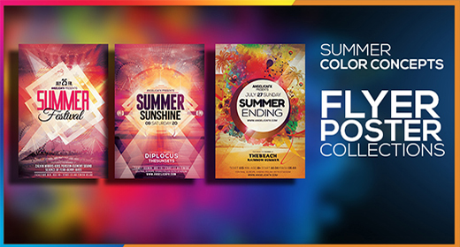 SUMMER COLORFUL CONCEPTS FLYER POSTER