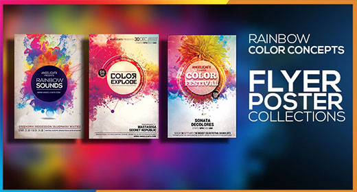 RAINBOW COLOR CONCEPTS FLYER TEMPLATE