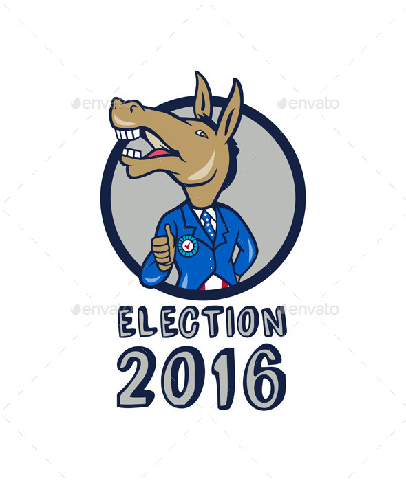 Election 2016 Democrat Donkey Mascot Election 2016 Democrat Donkey Mascot