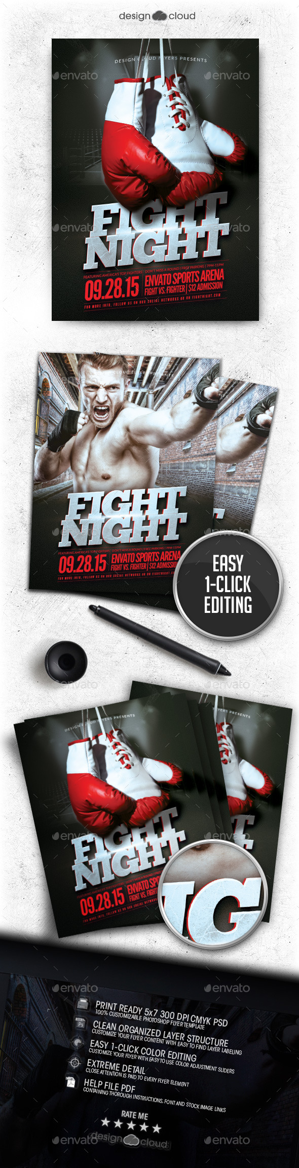 Boxing/MMA Fight Night Flyer Template - Sports Events