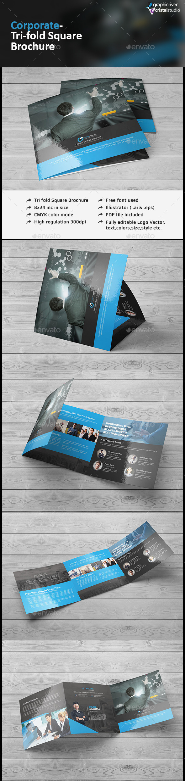 Square Tri-fold Brochure - Corporate Brochures