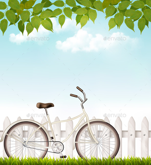Bicycle in Front of Fence - Seasons Nature