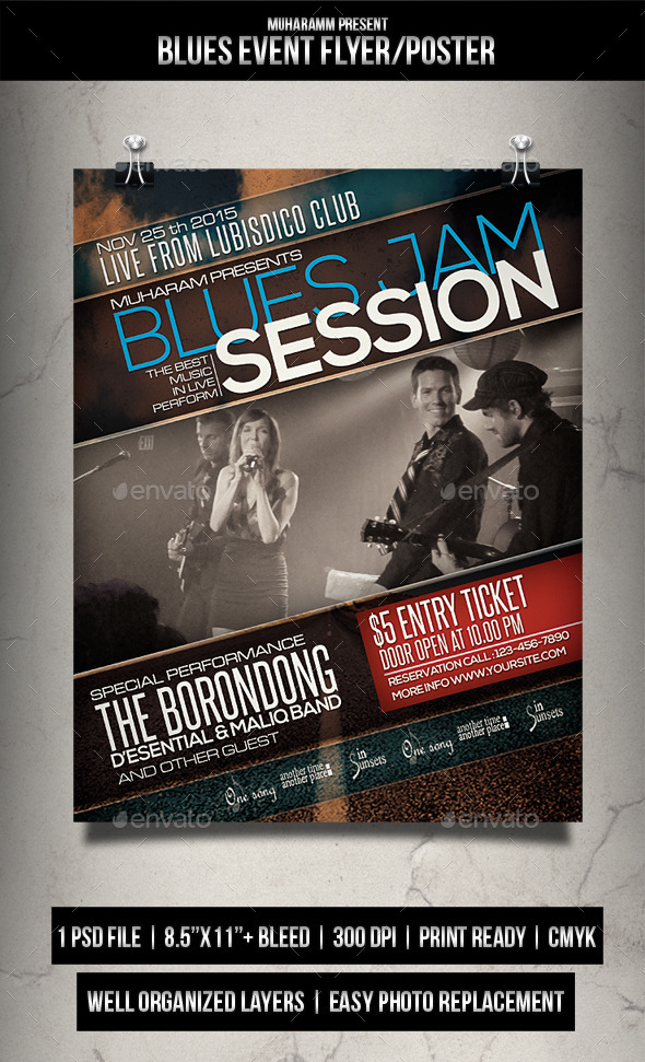  Blues  Event Flyer  Poster by muharamm GraphicRiver