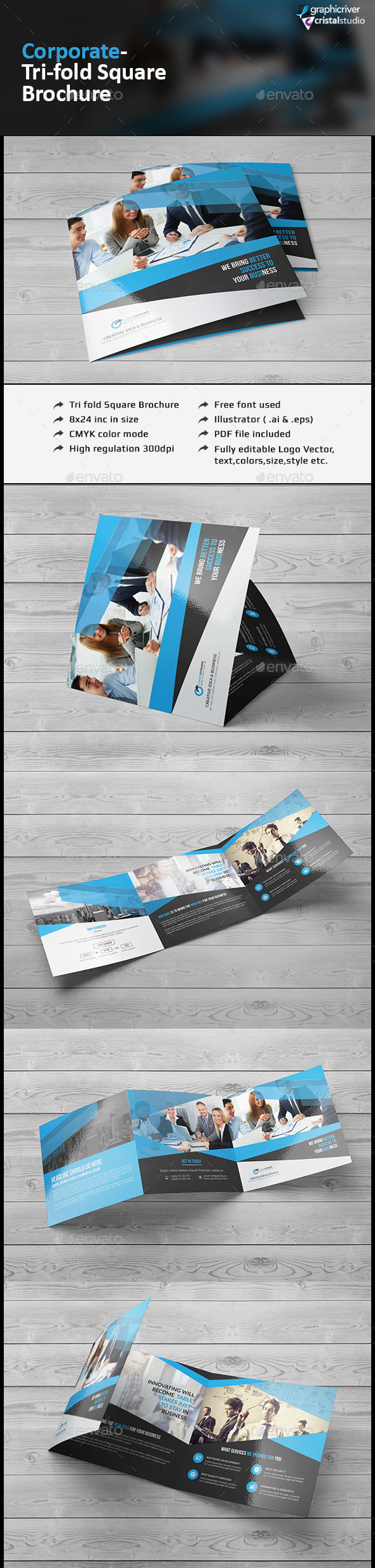Square Tri-fold Brochure - Corporate Brochures