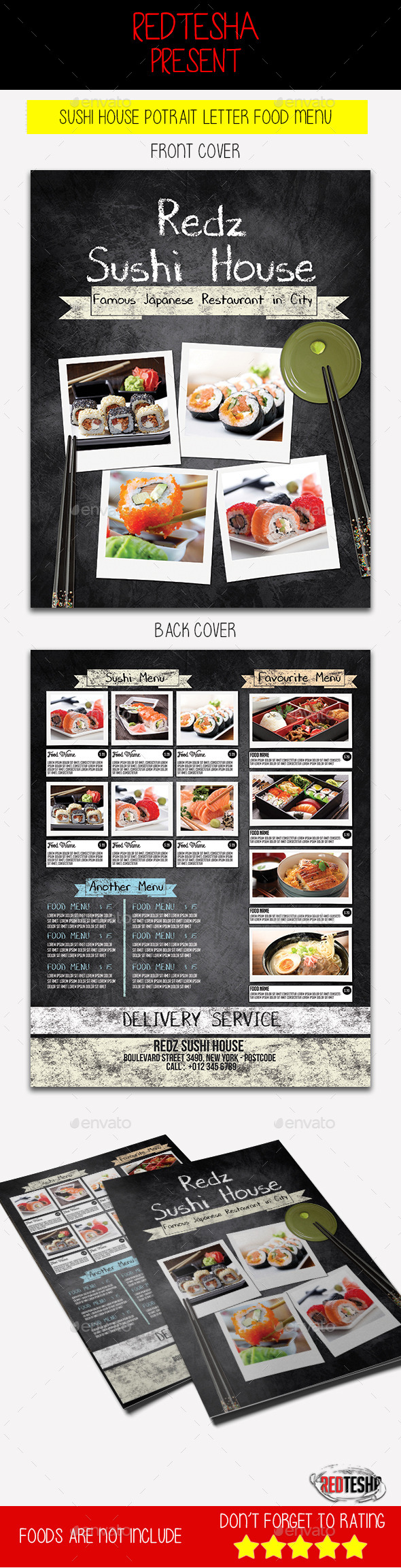 Steak House Potrait Menu - Food Menus Print Templates