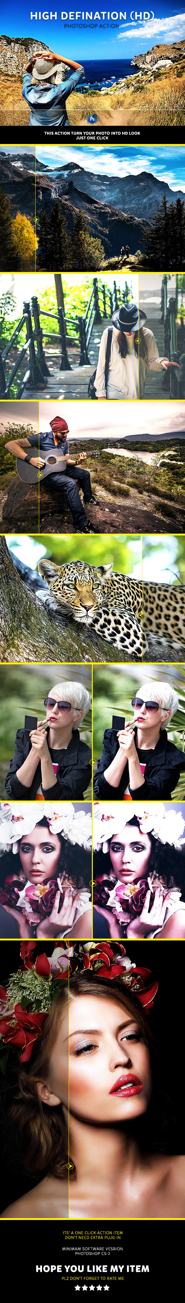 High Defination (HD) Photoshop Action - Photo Effects Actions