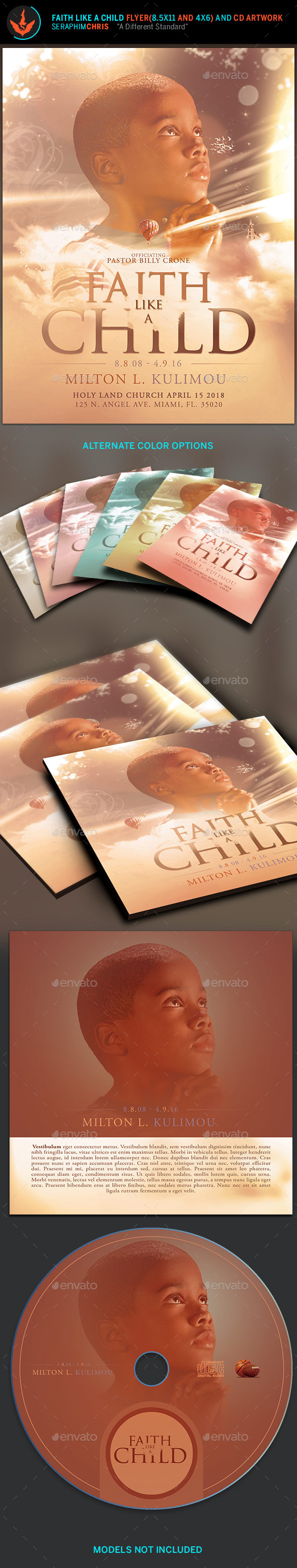 Faith like a Child Flyer and CD Artwork Template - Church Flyers