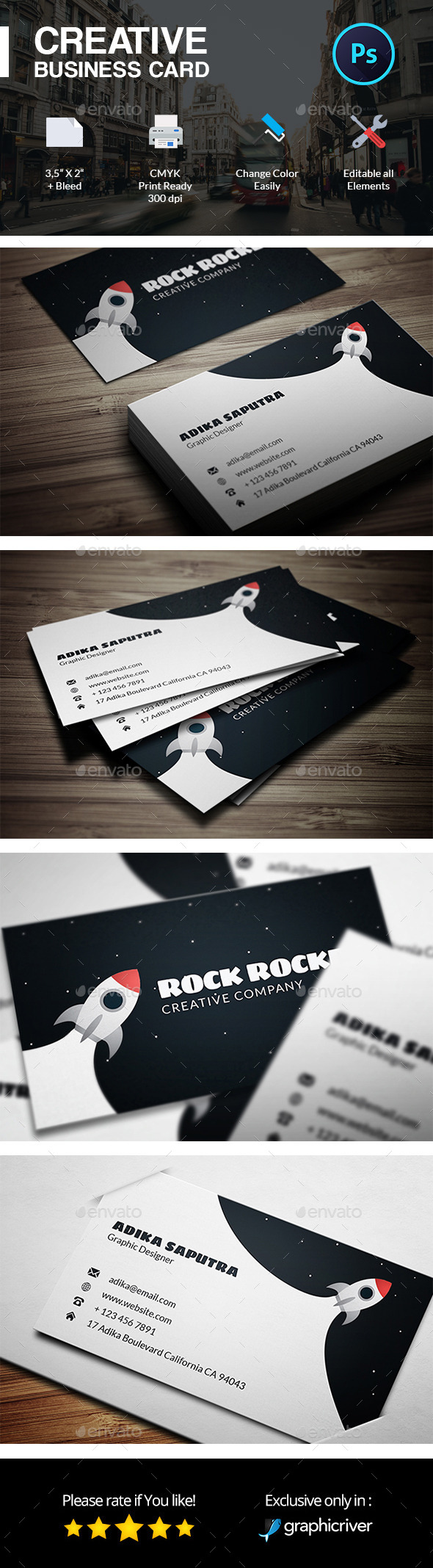Rock Rocket Creative Business Card Template Rock Rocket Creative Business Card Template