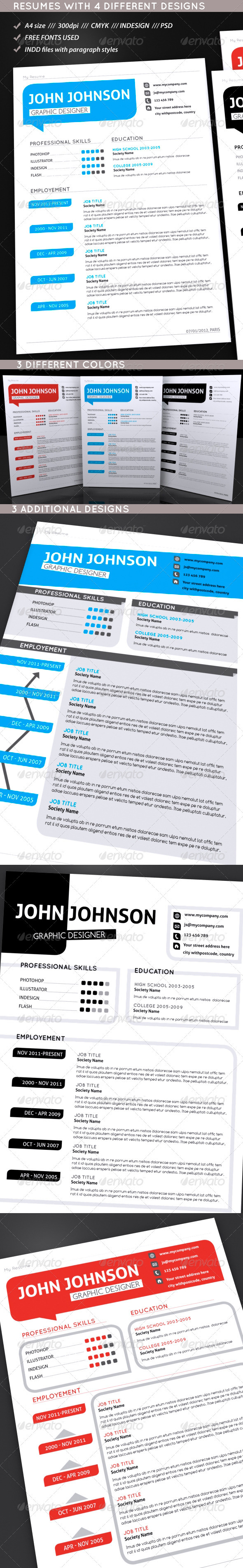 Set Of Modern Resumes - Resumes Stationery