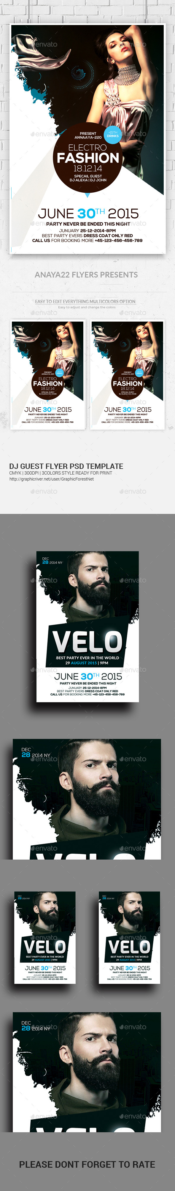 Electro Concert Dj Flyers Bundle - Clubs & Parties Events